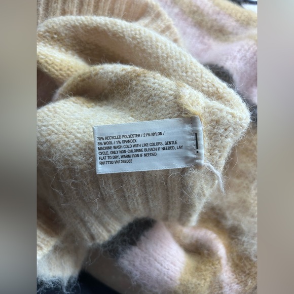 Tan and Cream Crew Neck Striped Sweater - Picture 5 of 5